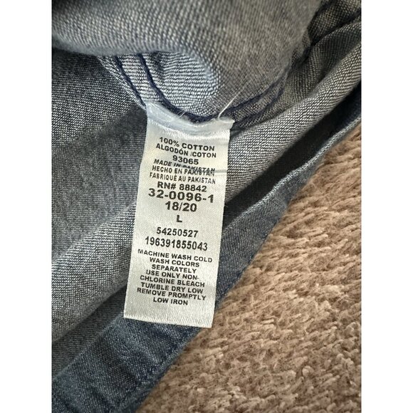 Woman Within Jacket Womens L 18/20 Blue Full Zip Hoodie Denim Jean Chore Field - Picture 11 of 14